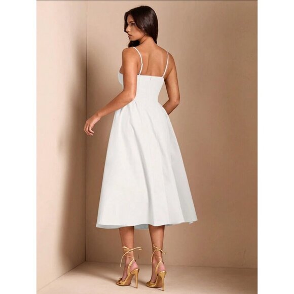 bustier sweetheart neckline cami midi dress black - Picture 4 of 4